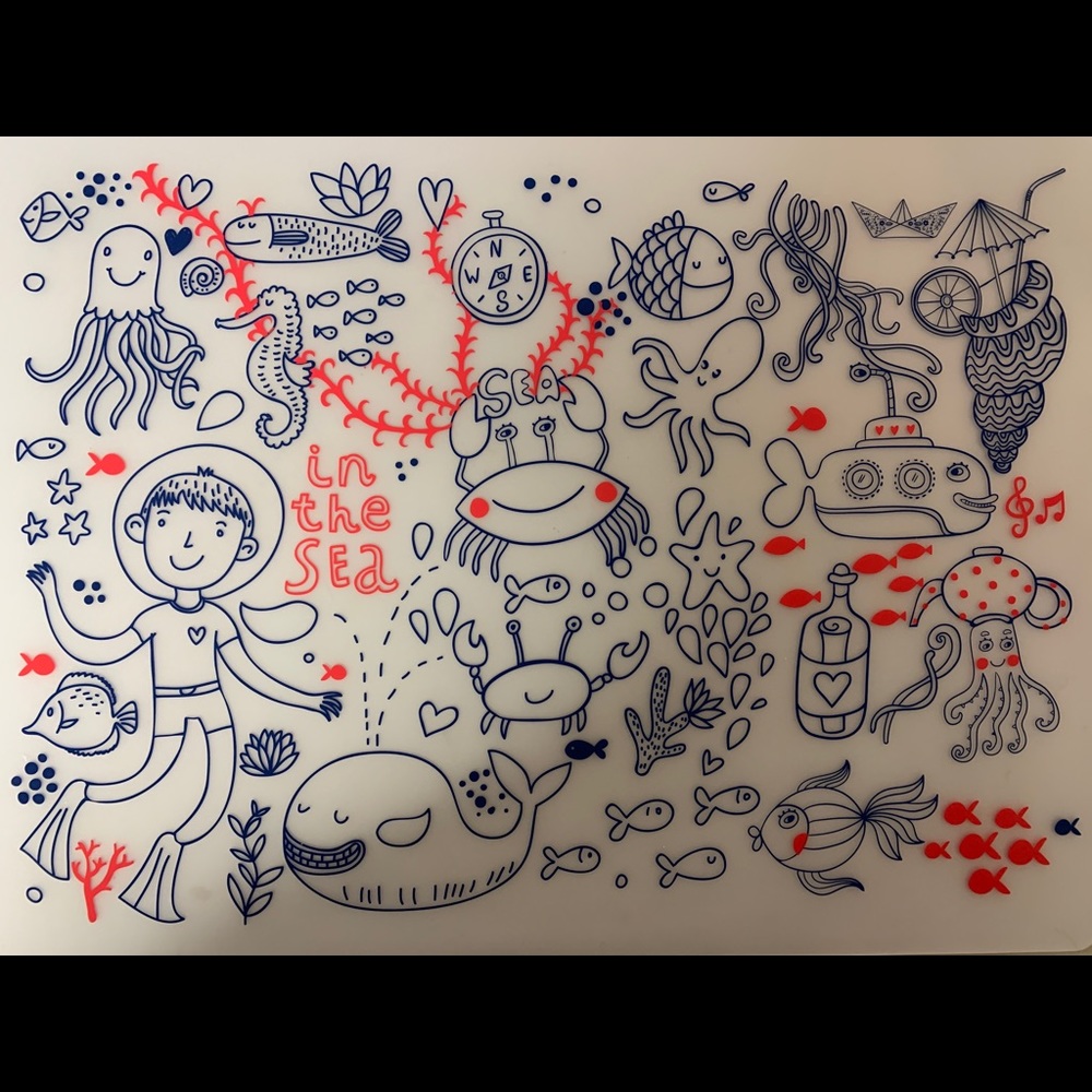 Silicon kids table mat- Sea Animal